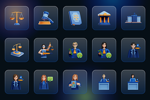 3D Law Icons