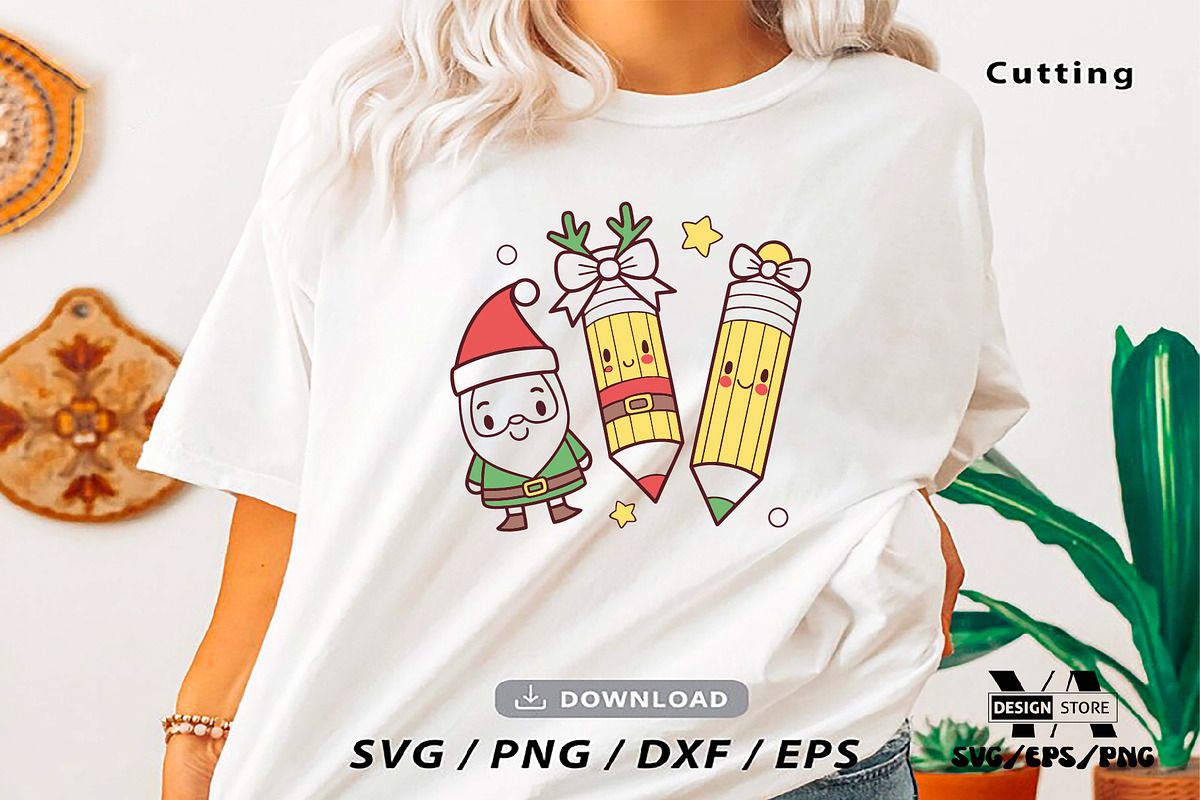 Christmas Teacher SVG PNG Bundle, an Object Illustration by Ya_ Design Store (Photo 5 of 13)