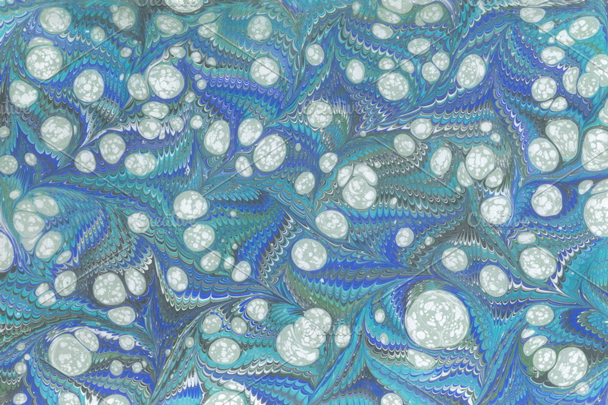 3 Hand Marbled Papers Snowflakes, a Texture Graphic by Marblingdom (Photo 2 of 5)