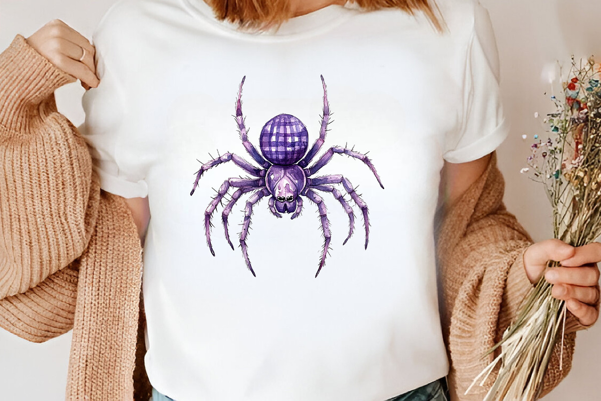 Watercolor Purple Gingham Halloween, an Illustration by Canvas Craft (Photo 5 of 8)