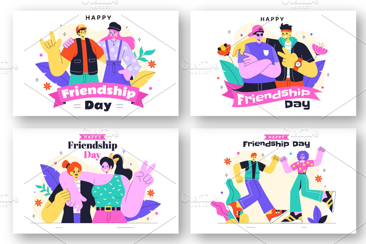 10 Happy Friendship Day Illustration, a Person Illustration by denayunebgt (Photo 2 of 4)