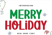 Merry Holiday - Cute Handwritten, a Script Font by MaxArt Foundry (Thumbnail 1 of 3)