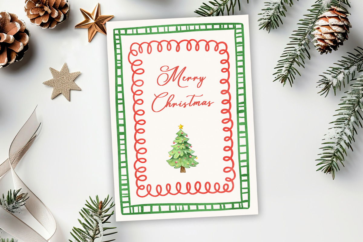 Watercolor Christmas Frames Clipart, a Seasonal Illustration by SvetaArtStore (Photo 3 of 8)