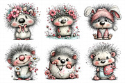 Whimsical Easter Hedgehog Clipart, an Illustration by Daily.Designs (Thumbnail 4 of 8)
