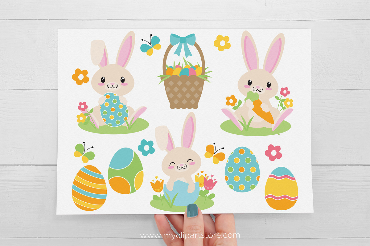 Easter Bunny Vector SVG Clipart, an Illustration by MyClipArtStore (Photo 2 of 2)