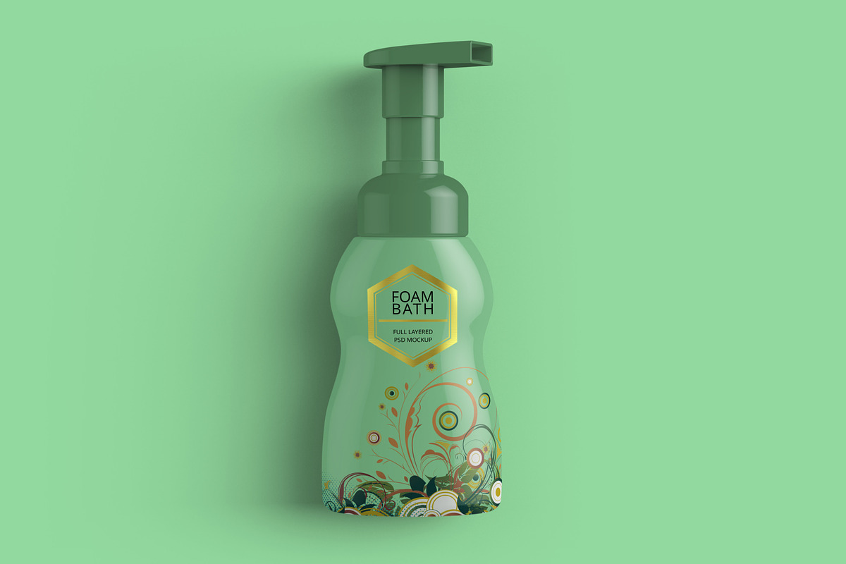 Foaming Cosmetic Bottle Mockup, a Cups & Container Mockup by Digitalphaser (Photo 5 of 8)