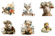 Floral Animals Clipart, a Seasonal Illustration by CreationArt (Thumbnail 2 of 4)
