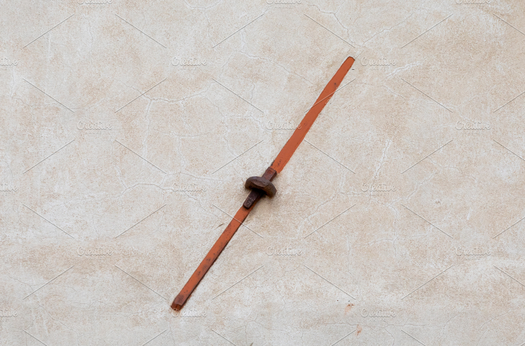 Metal tie rod securing a cracked wall, providing structural support, a Nature Photo by Antonio Gravante Market