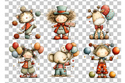 Circus Kids and Animals Clipart, a Person Illustration by Nicolle's Colorful Art (Thumbnail 6 of 12)