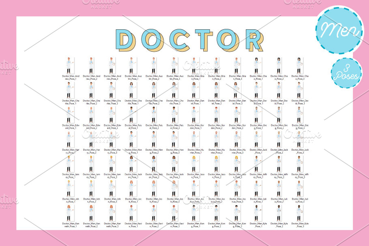 Doctor w/ Mask | Vector Bundle, an Education Illustration by Lauren Lesley Studio (Photo 6 of 6)