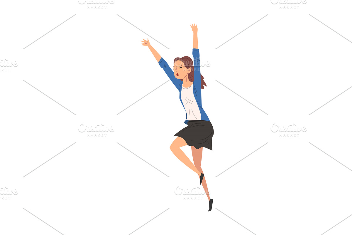 Happy Successful Business Woman, a Sport Illustration by TopVectors