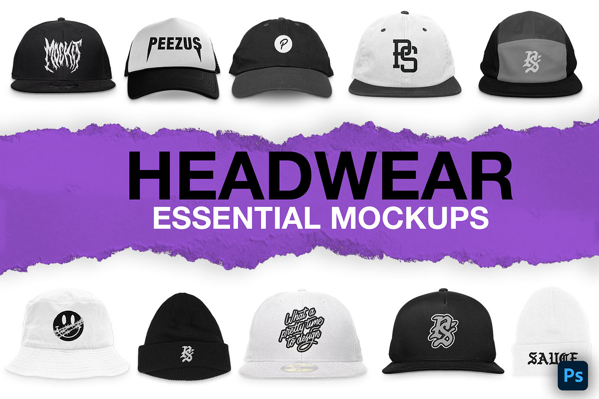 Headwear Mockup Essentials, a Hoody Mockup by Pixel Sauce™ (Photo 1 of 6)