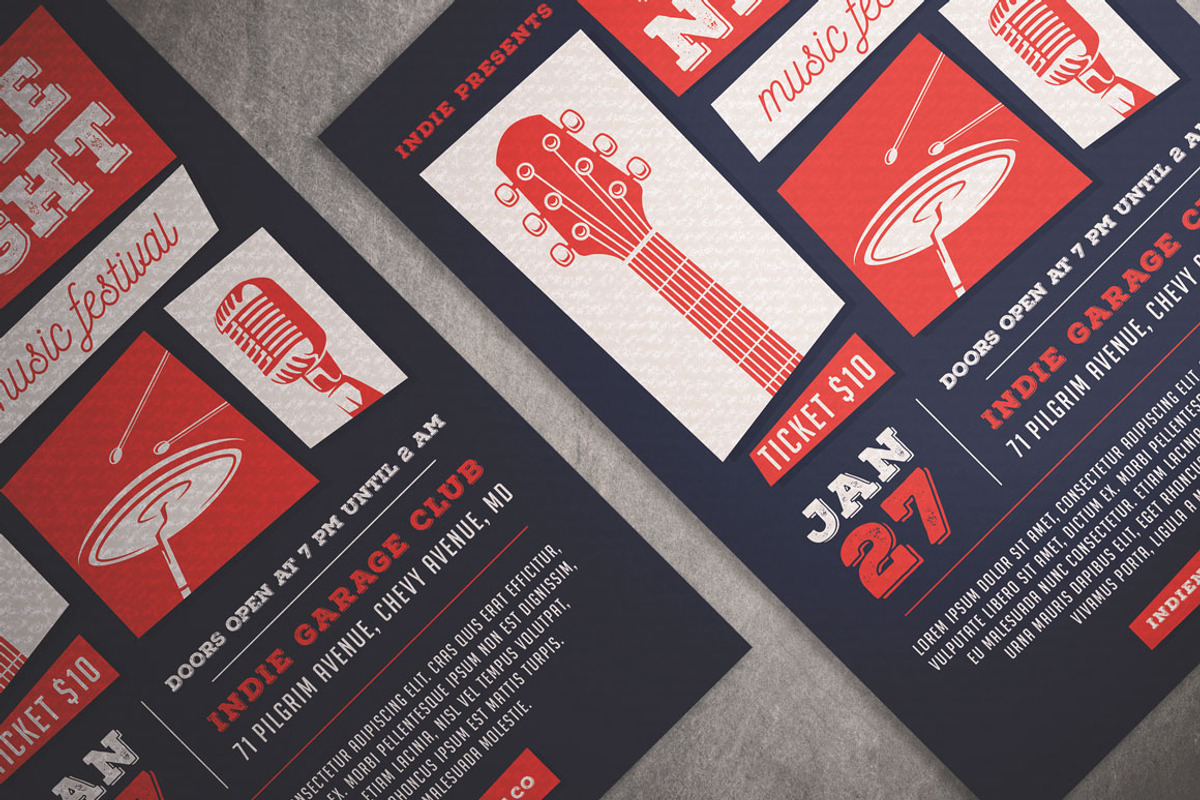 Indie Night Music Festival Flyer, a Flyer Template by KMZVR.Lab (Photo 3 of 4)