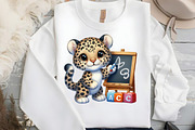 Baby Leopards Back to School Clipart, an Animal Illustration by DreamCafeArt (Thumbnail 4 of 5)