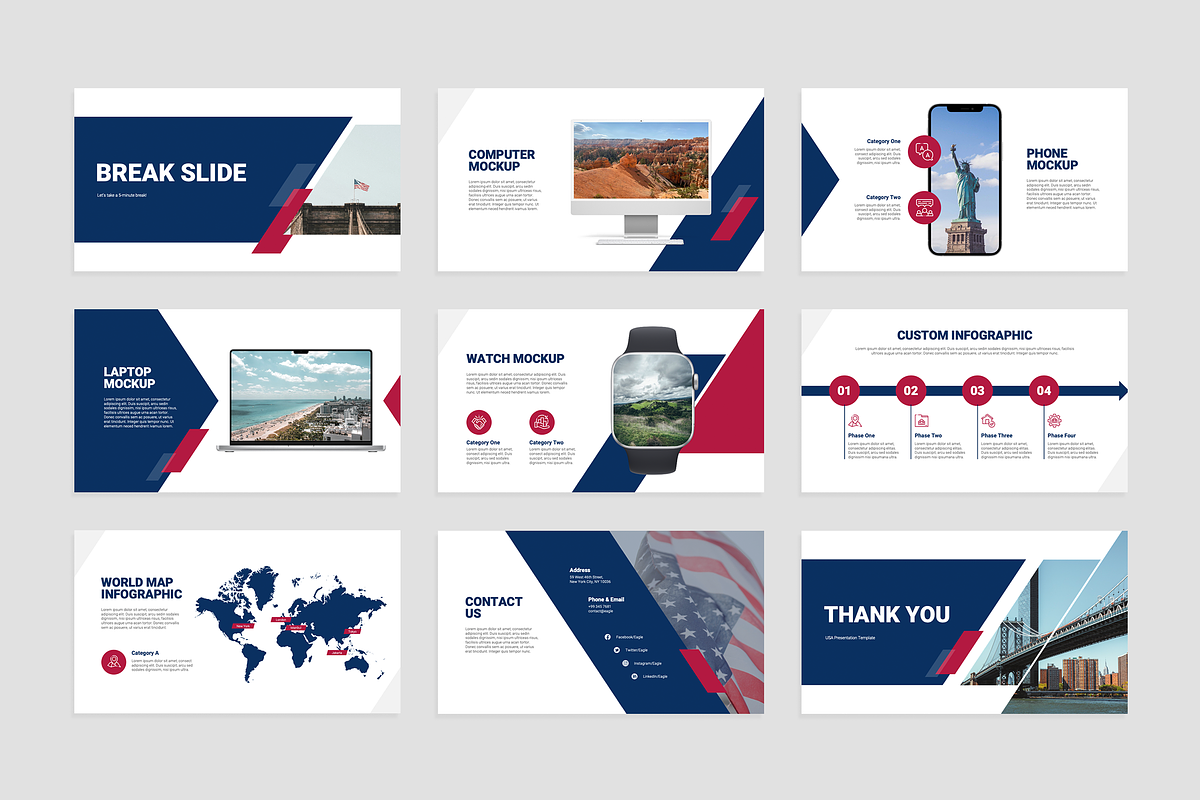 USA Presentation PowerPoint Template preview 3