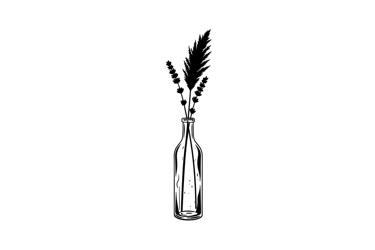 Pampas Grass Bottle Vase Bundle, an Illustration by Gaye Art (Photo 29 of 31)