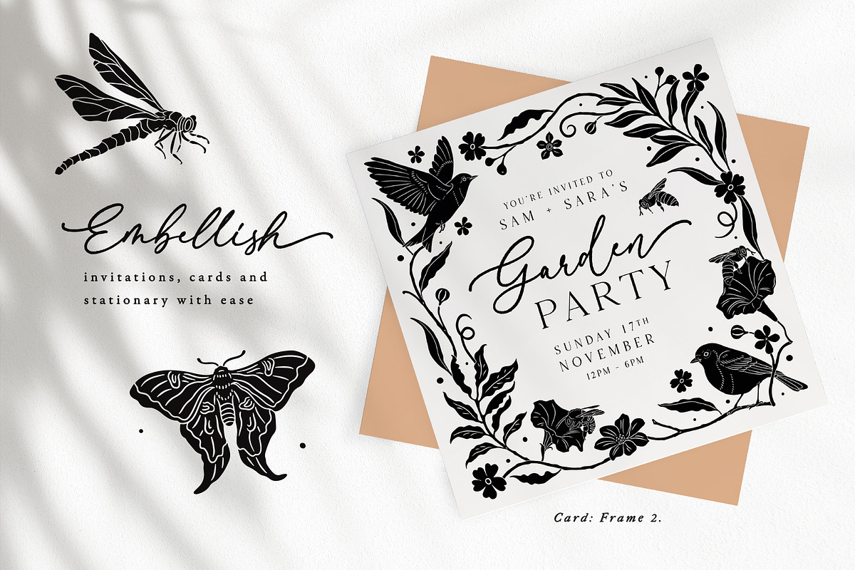 Shadow Garden Vector Collection, a Decorative Illustration by rouxsupplyco (Photo 4 of 17)
