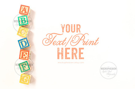 Kid & Baby Styled Stock Photography, a Print Template by MockUpHeaven