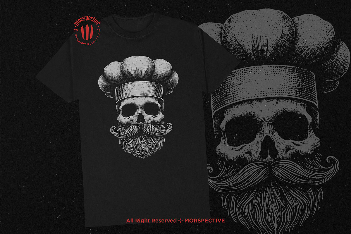 10 Bundle Dark Art Skull Chef Cook, an Illustration by Morspective (Photo 2 of 7)