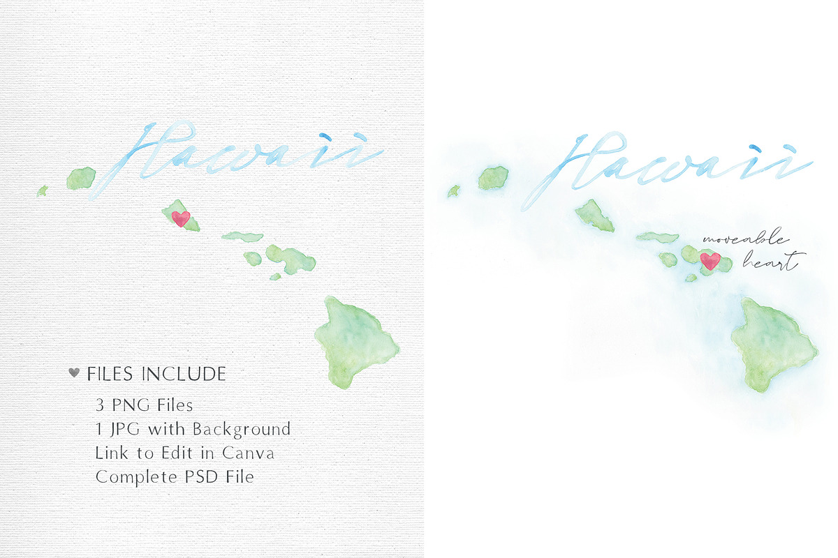 Watercolor Map of Hawaii, a Graphic by Beloved Paper (Photo 3 of 6)