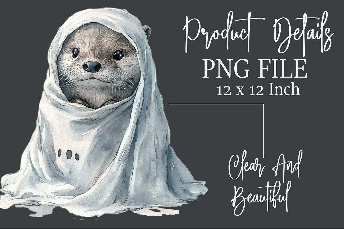 Halloween Cute Otter Clipart, a Seasonal Illustration by Rose Art (Photo 5 of 5)
