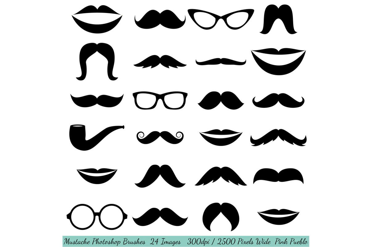 Mustaches and Lips Photoshop Brushes preview 7