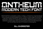 Antheum - A Modern Techno Font, a Sans Serif Font by Marvadesign (Thumbnail 2 of 8)