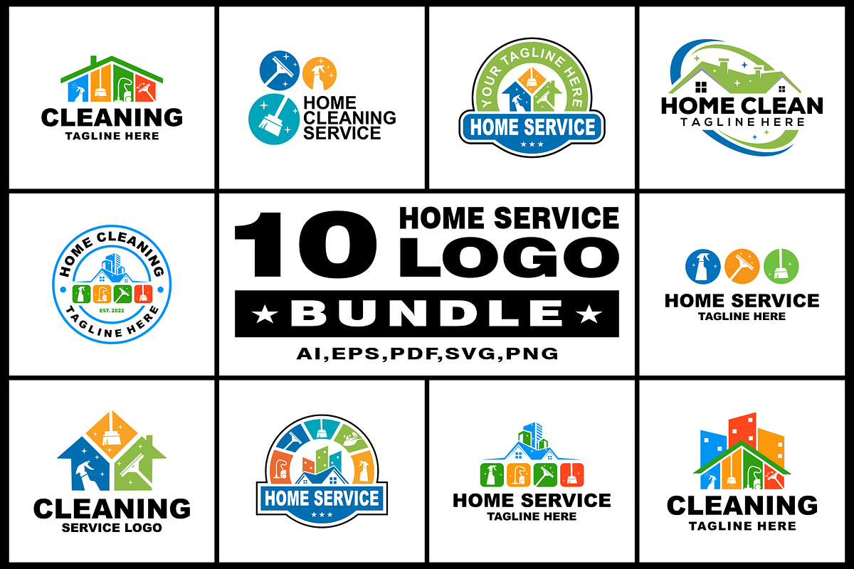 Home Cleaning Service Logo, a Branding & Logo Template by Widhidesigns (Photo 1 of 4)