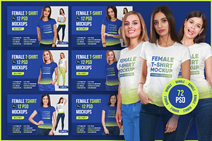 Female T-Shirt Mockups Bundle