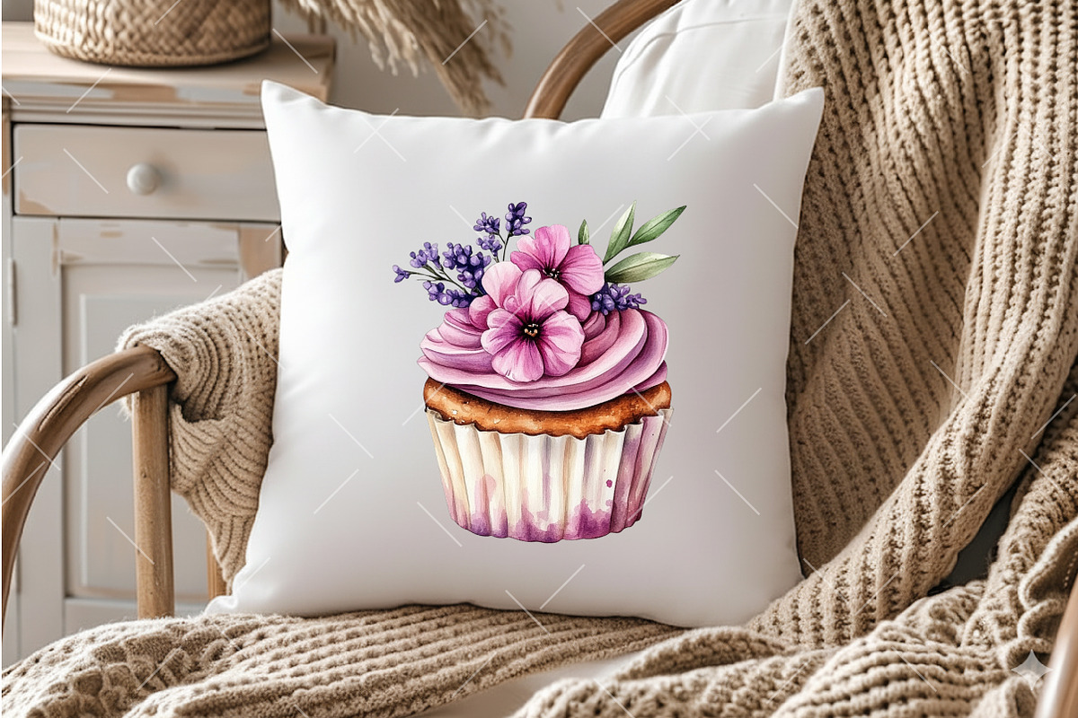 Spring Floral Cupcake Clipart, an Illustration by OK Design (Photo 6 of 6)