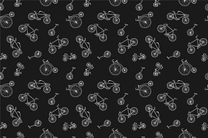 Bicycle Collection In Doodle Style