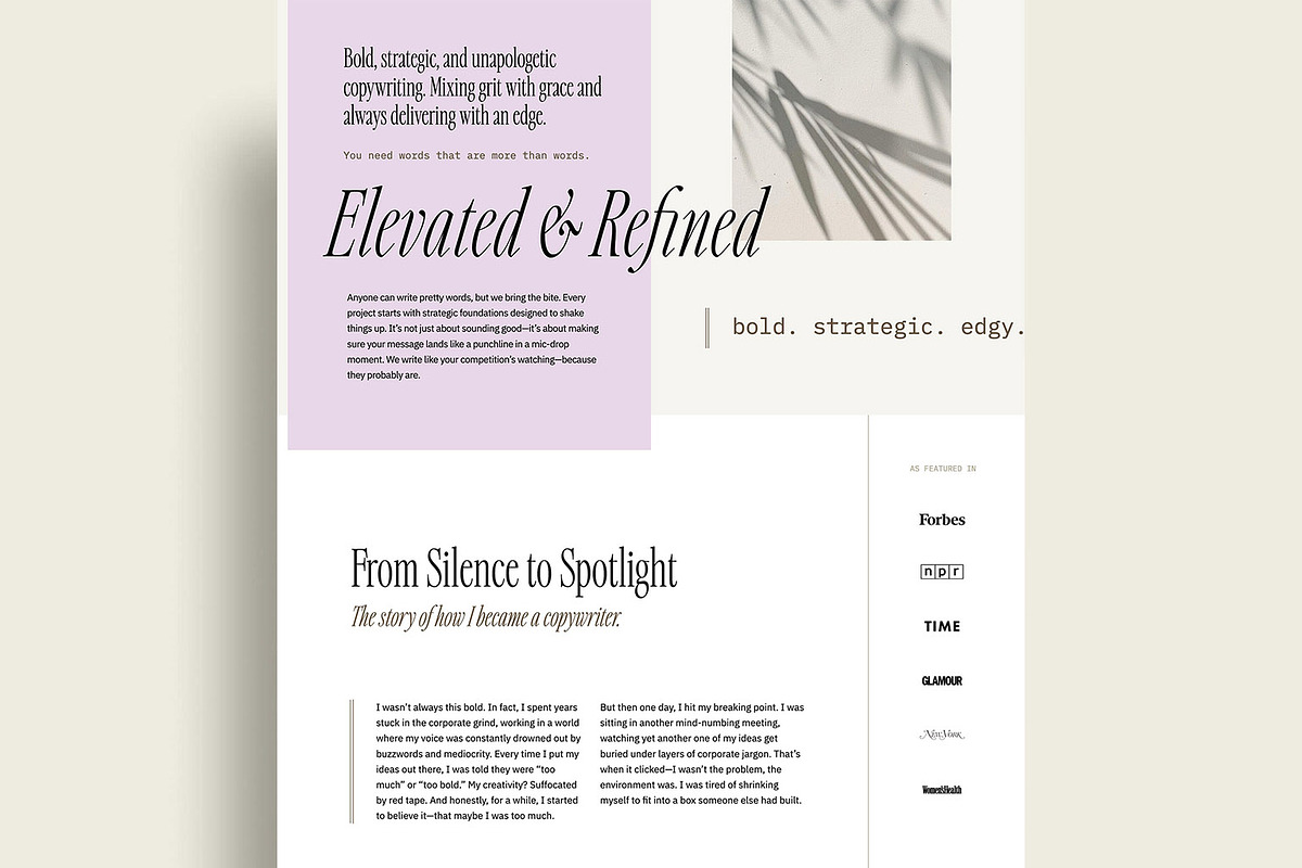 Reina - Copywriter Website Template, a WordPress Template by K Design Co. Shop (Photo 2 of 5)