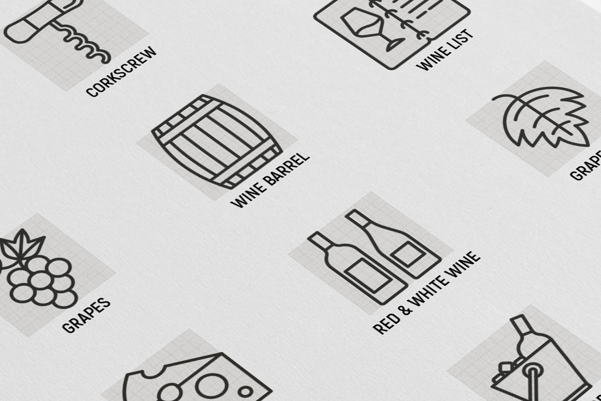 Wine | 16 Thin Line Icons Set, an Outline Icon by Alex Blogoodf (Photo 7 of 9)
