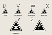Warning Signs Dingbats Font, a Symbol Font by Minimalartstudio (Thumbnail 3 of 8)