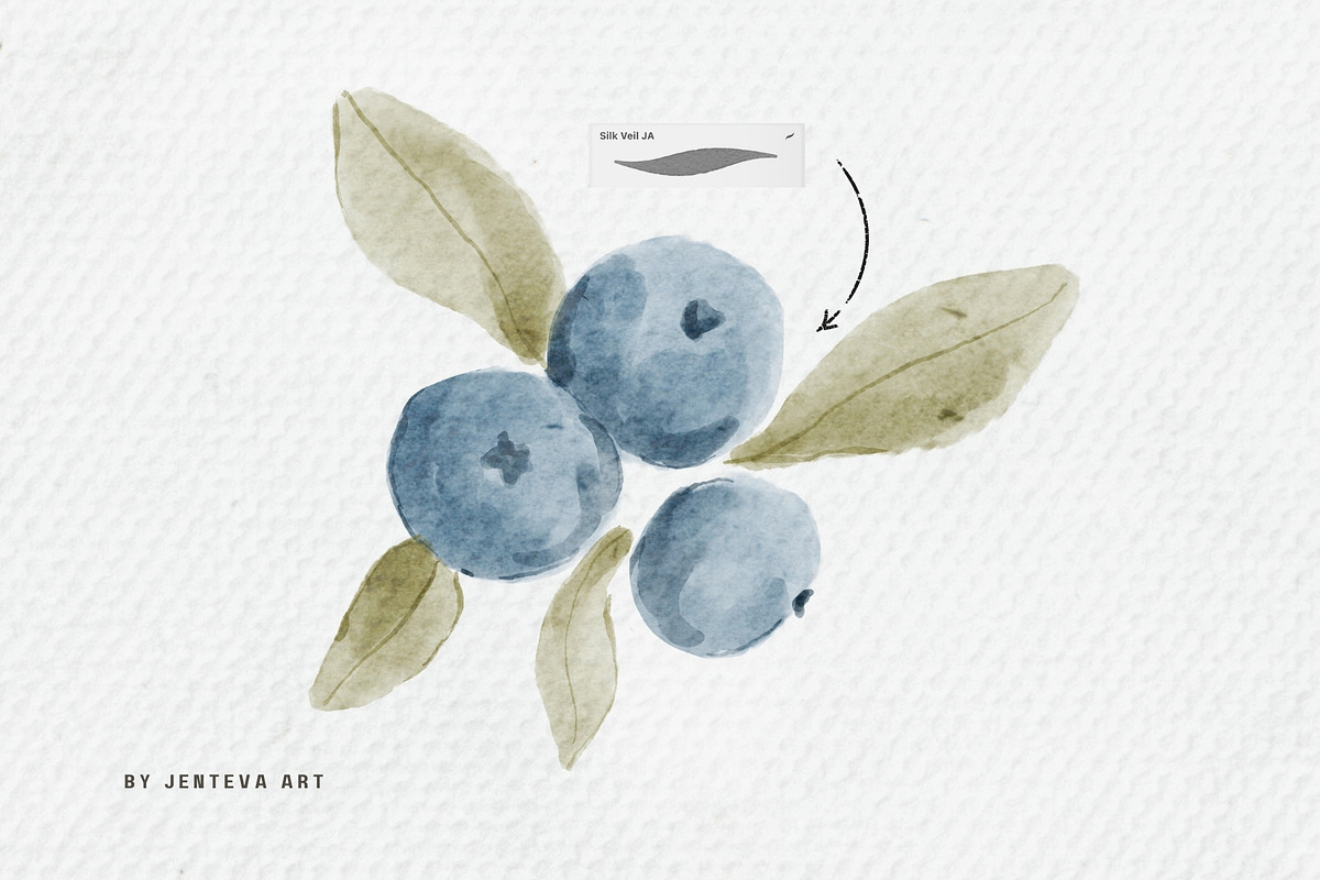 Procreate Watercolor Brush Set, a Brush Add-On by Jenteva Art (Photo 5 of 10)