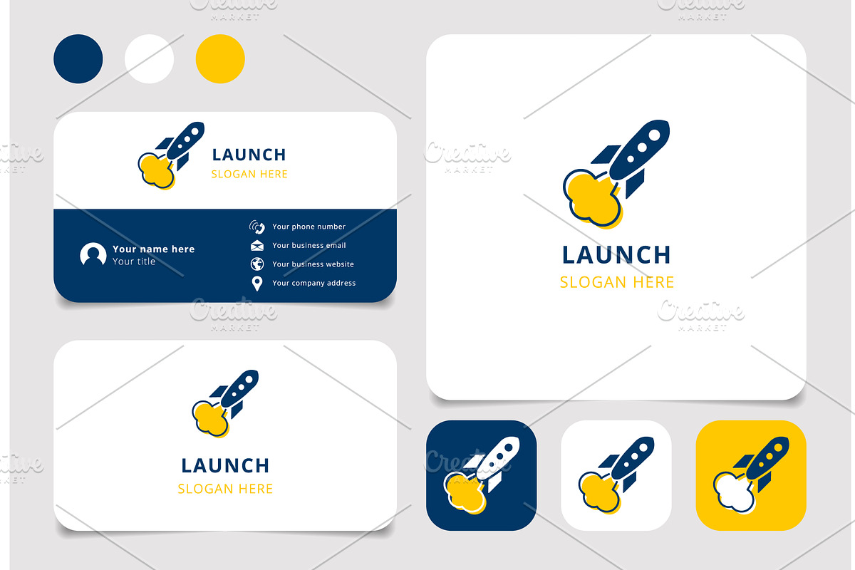 Logo of a rocket launching with, an Illustration by Aimagenarium@gmail.com