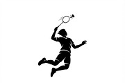 60 Badminton Player Smash Silhouette, a Person Illustration by Amazin_art (Thumbnail 23 of 42)