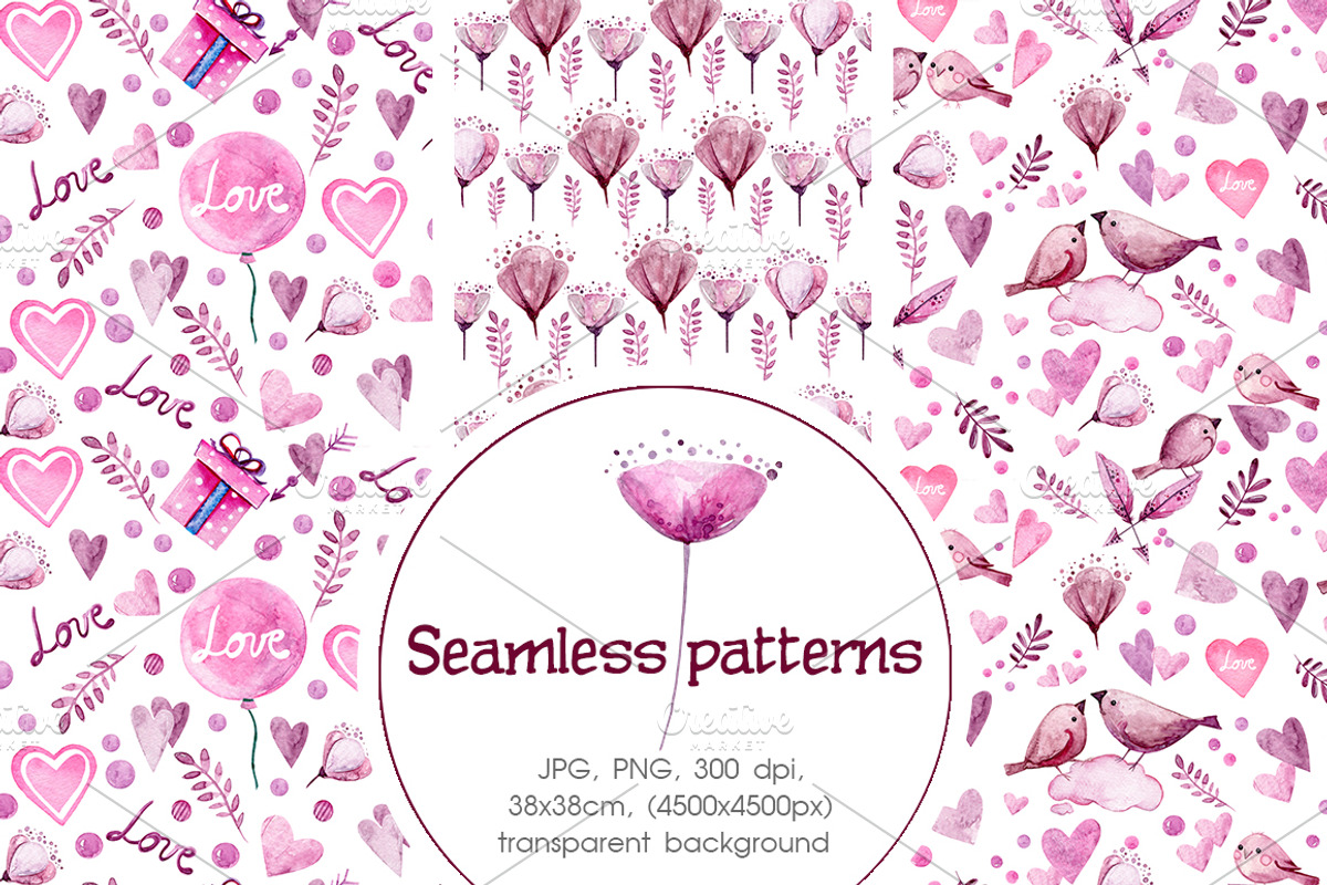 Watercolor Valentine's Day, a Decorative Illustration by Ksenia Markevych (Photo 6 of 8)