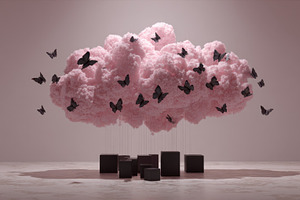 Butterfly pink cloud art, a Photo by Beautiful things