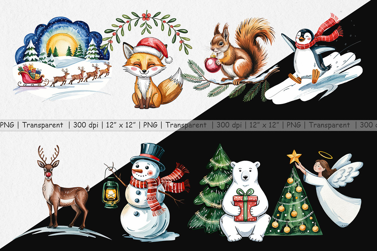 Watercolor Christmas Animal, a Graphic by Artnoy (Photo 2 of 5)