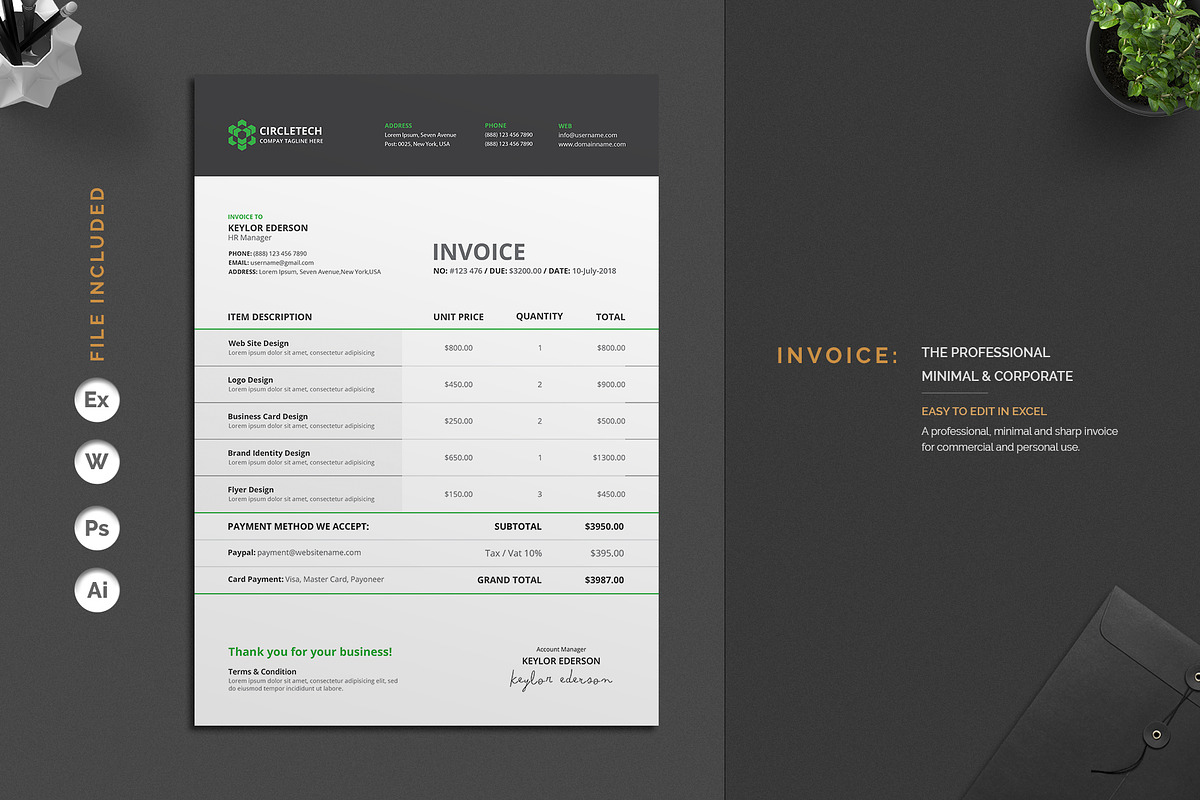 Invoice, a Stationery Template by deviserpark (Photo 3 of 5)