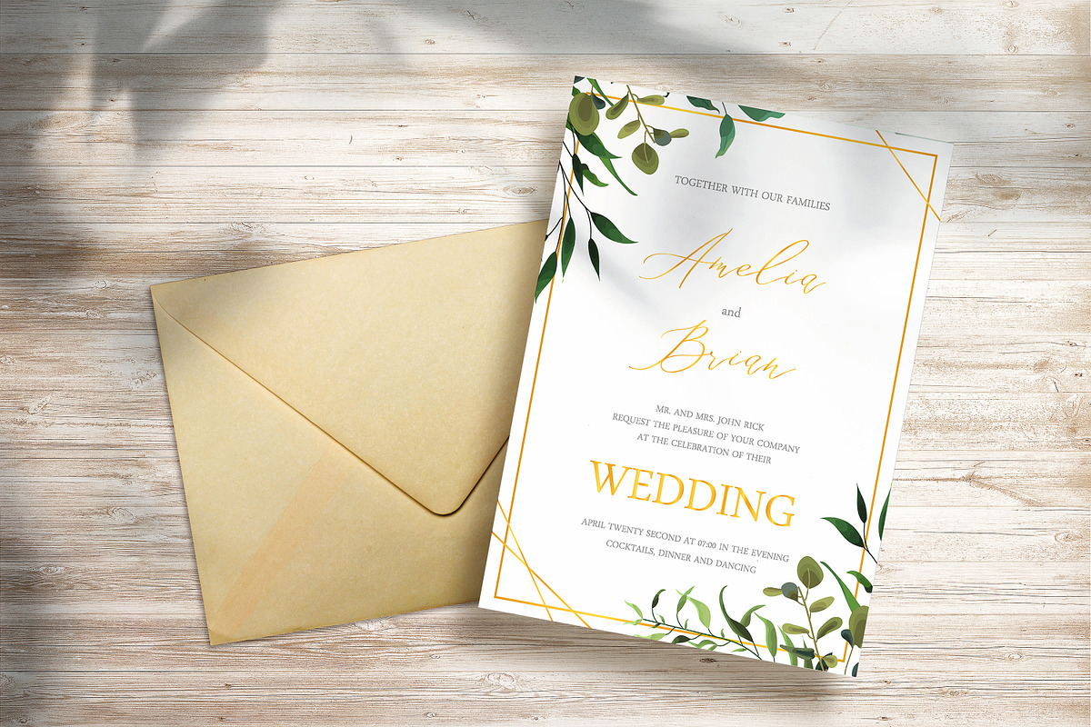 Vertical Card and Envelope Mock-up, a Print Template by CleanLines (Photo 1 of 2)