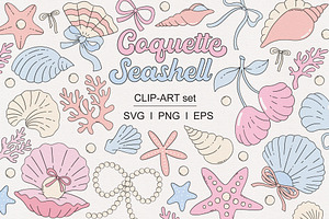 Coquette Sea shells clipart set