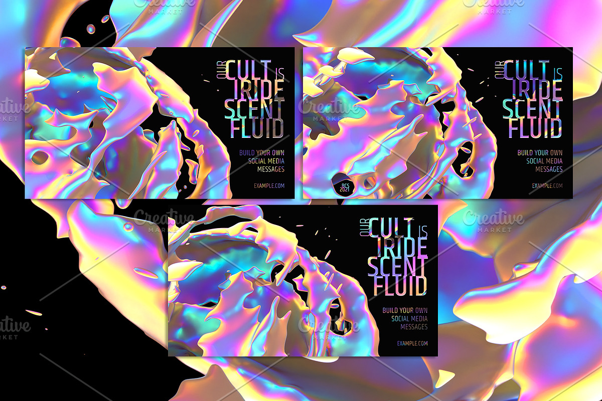 Abstract 3D Fluid Banners Template, a Social Media Template by Black Cat Studio (Photo 2 of 7)