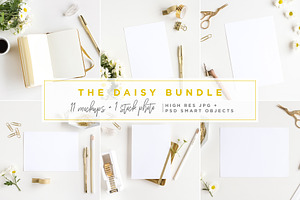 The Daisy Bundle - 11 Mockups +photo, a Product Mockup by Salt Color Studio
