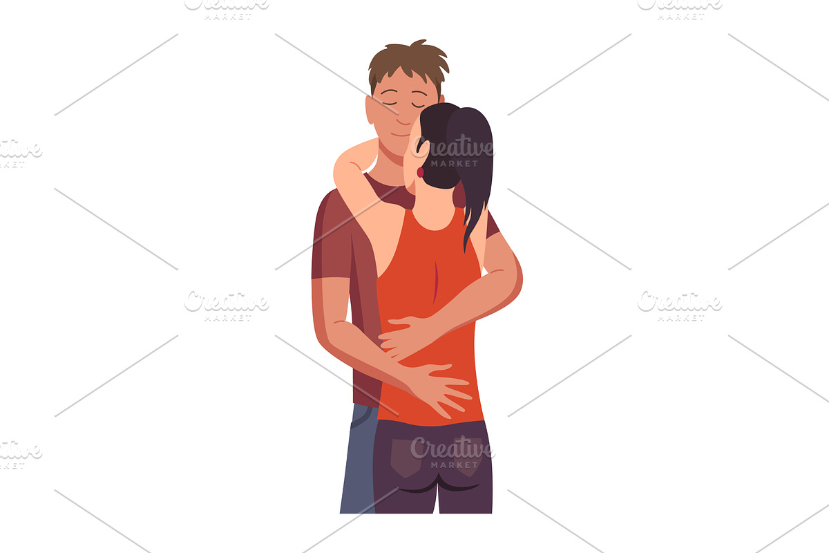People hugging together with, a Person Illustration by Things for designers