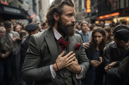 man leads a crowd of people., a Photo by Pictures for you!!!!!!!!!