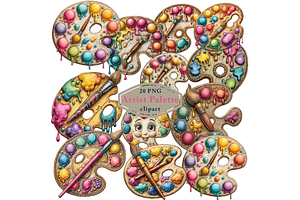 Artist Palette Clipart PNG, an Illustration by Memories By Lea