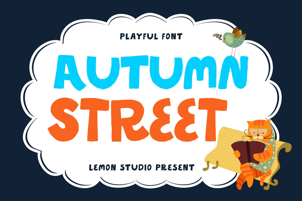 Autumn Street - Cute Sans, a Sans Serif Font by Lemon Studio Type (Photo 1 of 8)