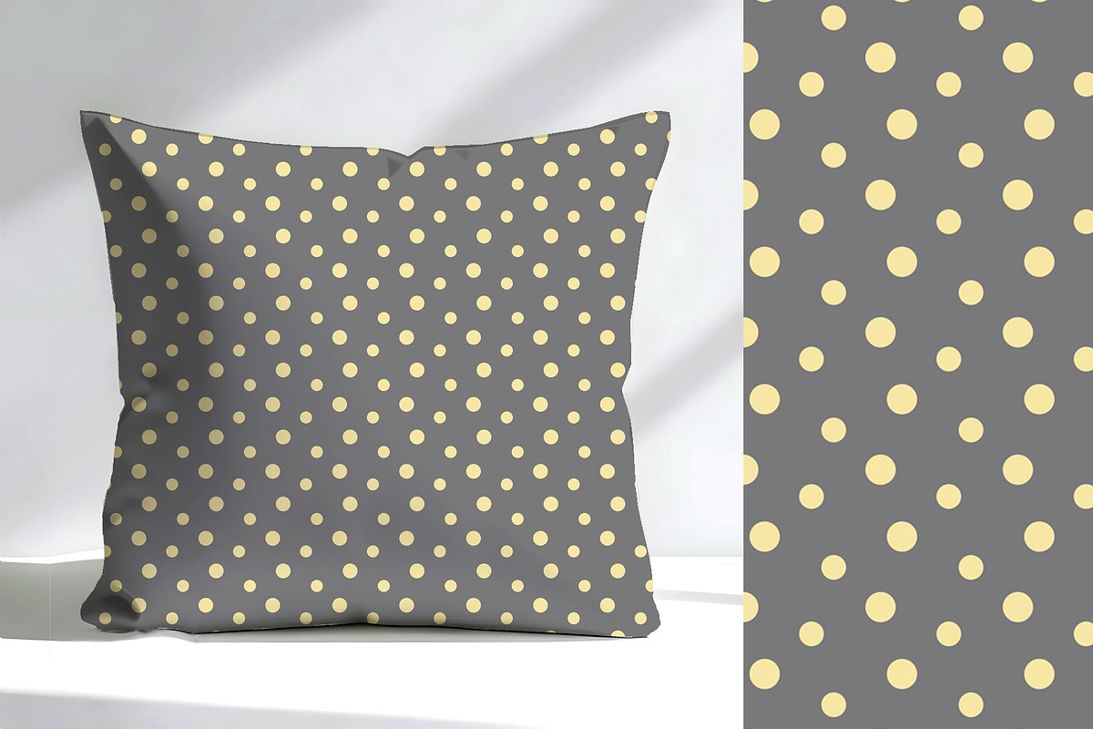 Butter Yellow and Grey Polka Dot, a Pattern Graphic by Sharon Schwalbe (Photo 2 of 6)
